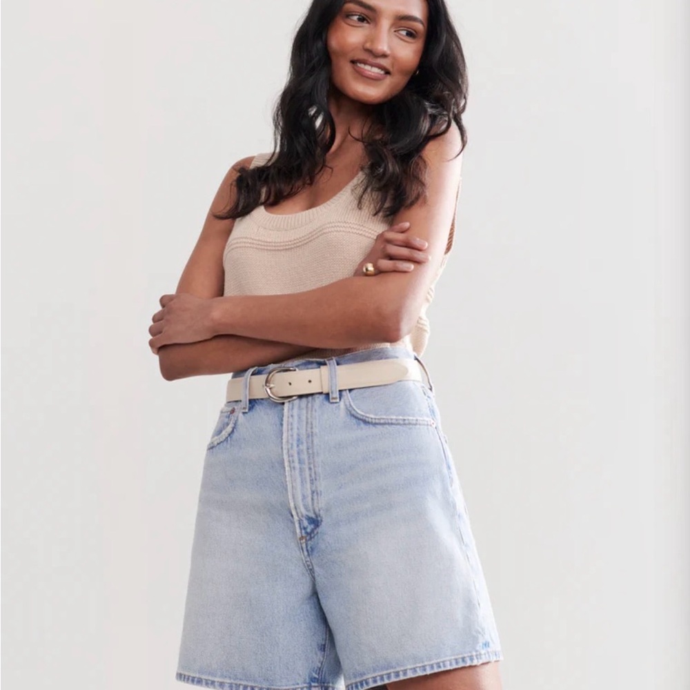 Agolde Light Blue Jean Shorts